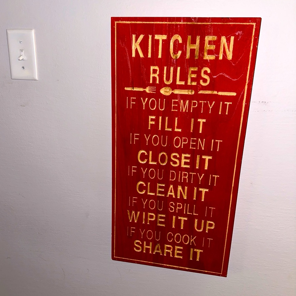 Kitchen Wall Art - Box Frame “Kitchen Rules” - Picture 2 of 7
